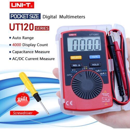 UNI-T UT120A/B/C Pocket Size Type Digital Multimeters 4000 Count Display Auto Range Continuity Buzzer DC Voltage Meters Testers