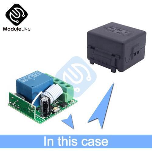 DC 12V 1 Channel 1-CH 433MHz Wireless Relay Module RF Remote Control Switch Heterodyne Receiver Wifi Module With Case