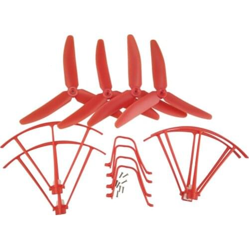 BLLRC helicopter parts SYMA X5UW X5UC four-axis aircraft red upgrade three-leaf propeller protection ring landing gear set