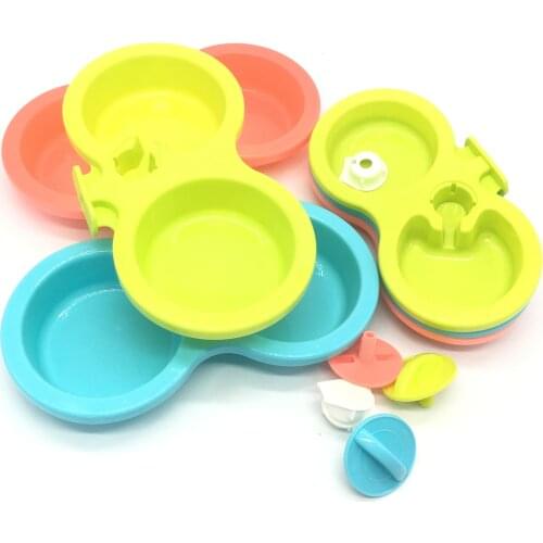 Double Pet Cage Hanging Food Bowls Automatic Drinking Water Feeder 3 Colors Cat Bowl Puppy Feeding Supplies Dog Accessories