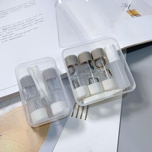 Double headed Contact Lens Case Set Travel Portable transparent glasses Box Beautiful pupil Storage Duplex box