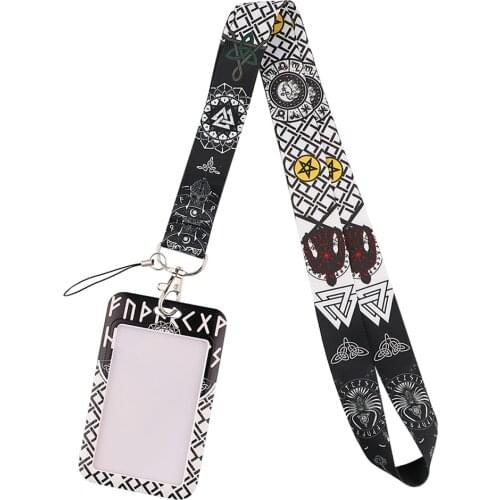 DZ2130 Viking Amulet Lanyard for Key Neck Strap lanyard Card ID Badge Holder Key Chain Key Holder Hang Rope Keyrings Accessories
