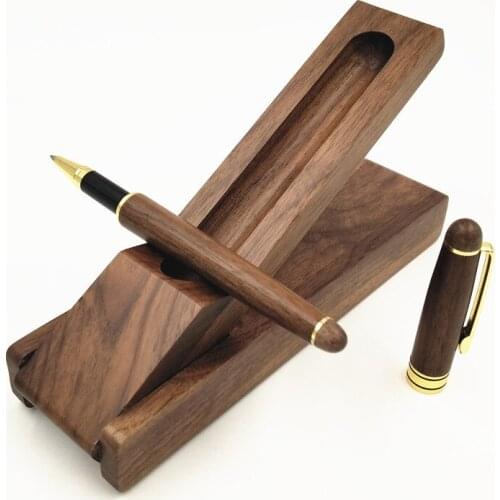 Walnut Gel Pen Wood Gel Pen Set Chinoiserie Pen Chinese Style Fountain Pen School Supplies Gel Pens Office Accessories