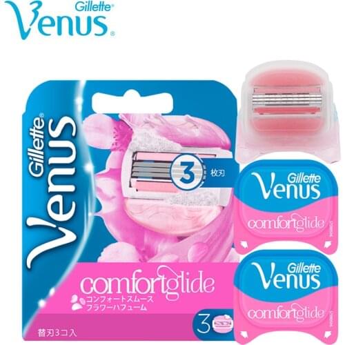 Gillette Venus Comfortglide Razor Blade Girls Shaving Hair Removal Replacement Blades Women Vns Lady Epilator Shaver Blades 3pcs