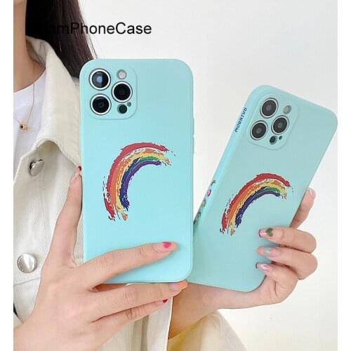 GlamPhoneCase rainbow Phone Case For iPhone12Pro/max 11Pro/Max XS Max XR Soft Silicone Cover For iPhone11 7 8Plus Case