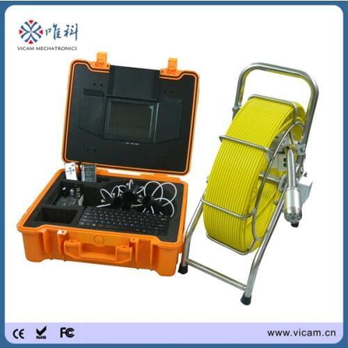 Vicam 512hz sonde pipeline camera inspection with SD card 60m fiberglass cable V8-3388T