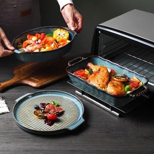 2021 New Ceramic Household Oven Creative Cheese Microwave Dish Tableware