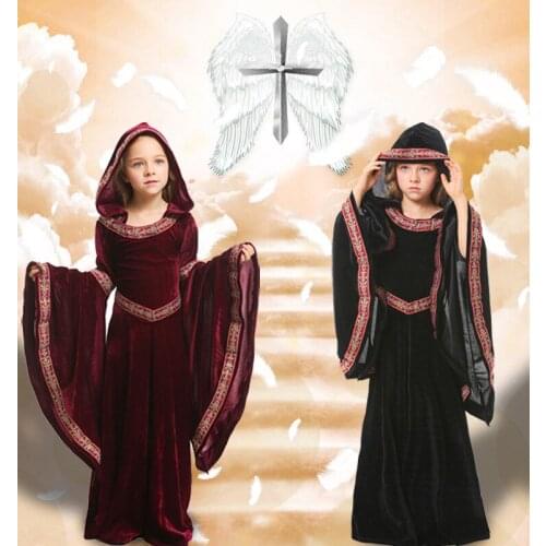 Halloween Anime Kids Vampire Cosplay Costume Children Carnival Show Party Witch Aristocratic Performance Parent-child Dress