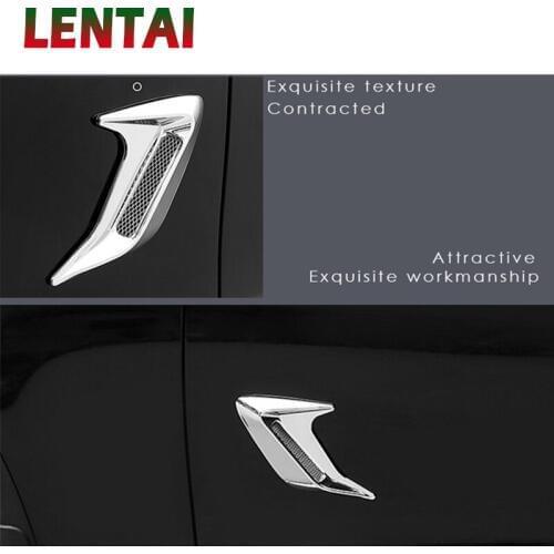 LENTAI For Hyundai solaris i30 tucson 2017 ix35 Skoda octavia a7 a5 2 rapid 1PC Car Hood Side Vents Stickers Shark Gills Styling