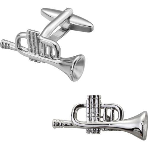 Fashion Mens shirts Cufflinks high-quality copper material Silvery trumpet Cufflinks 5 pairs of packaging for sale