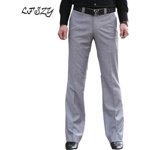 Mens Micro Bell Bottom pants Spring and Autumn Thin Casual pants Korean youth trousers Slim Korean version of the Big pants
