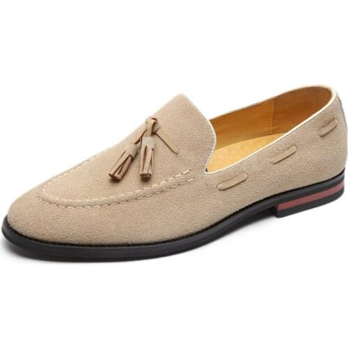 Suede Leather Men Loafer Shoes Fashion Male Boat Shoes Casual Shoes Man Party Wedding Footwear