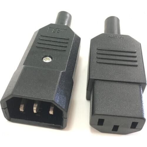 A set IMC Hot 250V 10A Power Connector IEC 320 C14 Plug and IEC 320 C13 Socket