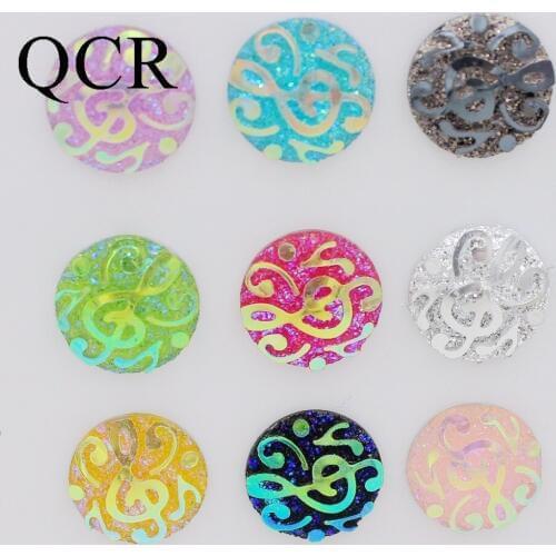 New Fashion 50pcs/lot 12mm Multi AB color musical note Ore surface Design Flatback Resin Heart Stone Beads,Resin flatback