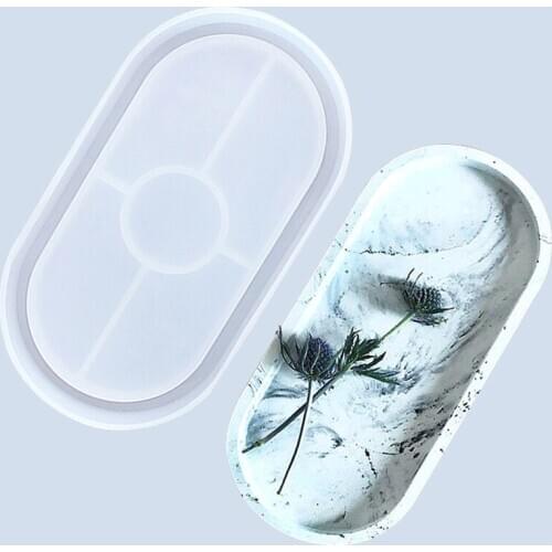 Oval Silicone Mold for Coaster Molds uv Resin DIY Clay Epoxy Resin Craft Cake Holder Resin Tray Coaster Mold