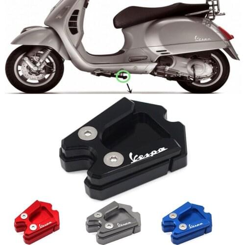 Suitable for Vespa GTS GTV 3Vie motorcycle CNC aluminum alloy left side bracket extension board foot side bracket enlarged pad