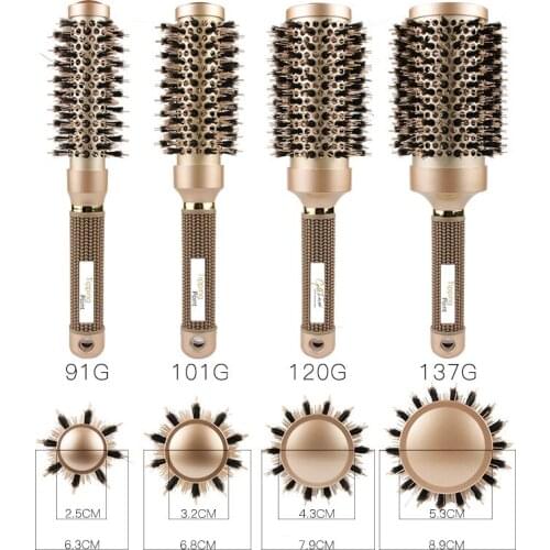 4 Sizes Professional Salon Styling Tools Round Hair Comb Hairdressing Curling Hair Brushes Comb Ceramic Iron Barrel Comb