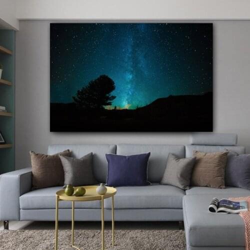 RELIABLI ART Canvas Painting Night Sky Stars Space Cuadros Posters And Prints Home Decor Wall Art Pictures For Room NO FRAME