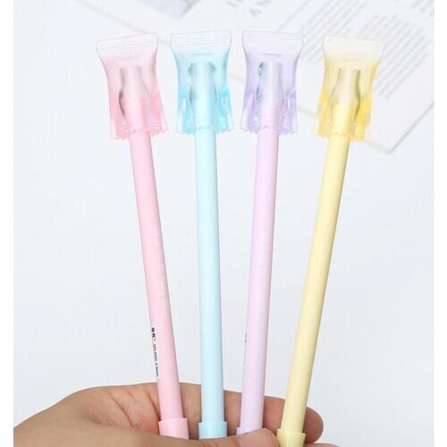1pcs Little Snowman Candy Color Gel ink Pen Cute Soft Rod Pen Student Writing Test Pen Stationery School Office Supplies