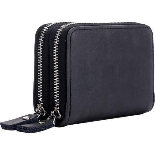 10PCS / LOT Multi functional double layer organ card bag zipper horizontal RFID key bag for men and women with large capacity