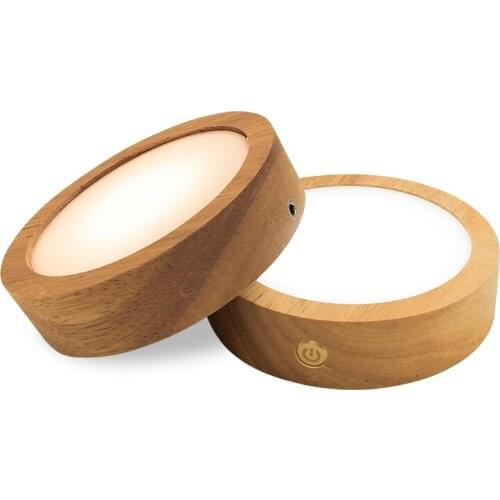 Led touch light base solid wood wine cup mat ultra bright white light charging ultra thin simple decorative ornaments
