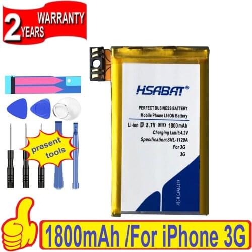 Top Brand 100% New 1800mAh 616-0372 616-0428 616-0433 Battery for iPhone 3G 8GB 16GB Batteries + free gfit