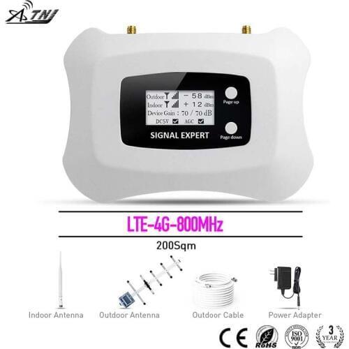 Smart! LTE 4G 800mhz Mobile signal booster/Amplifier/ repeater!LCD Display+The Most Intelligent Speed System Yagi + Pen Antenna