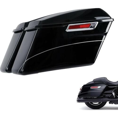 Motorcycle Vivid Black Hard Saddle Bags Sadddlebag For Harley Touring Road King Electra Glide Street Glide 2014-2020
