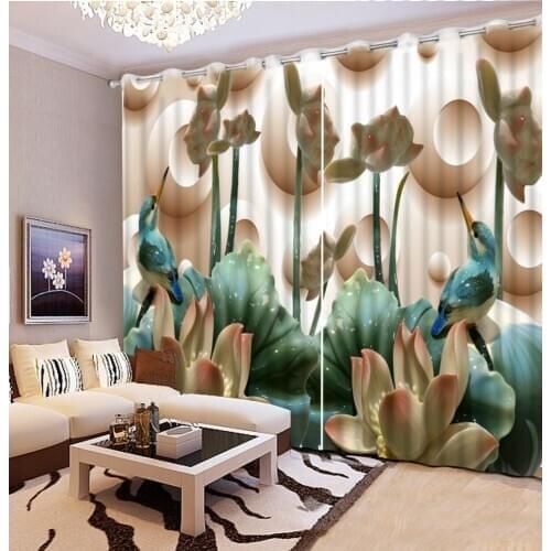 Red rose Digital Print 3D Blackout Curtains For Living room Photo 3D Curtains for Living Room Window curtains louts curtain