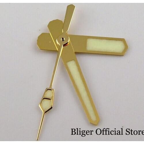 Green Luminous Gold Plated Automatic Watch Hand Needles for Japan NH35A NH36A 7S26 7002 7009 4R35 4R36