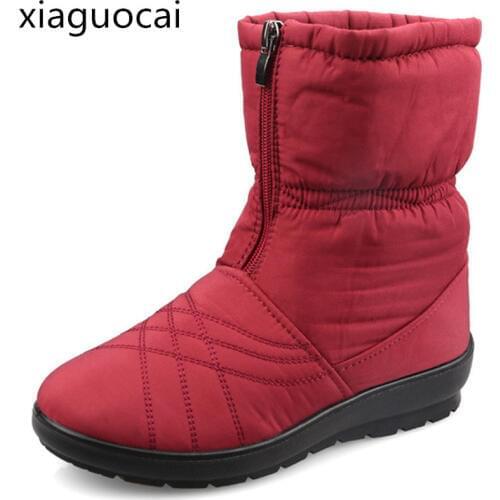 Deep Winter Zip Women Boots High Quality Suede Increasing Height Ladies Ankle Boots Wedges Platform Snow Boots Z486 35