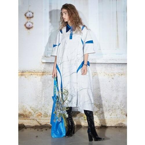 IRINACH395 Spring Summer 2021 Original Design New Arrivals Long A Line Striped Dress Women