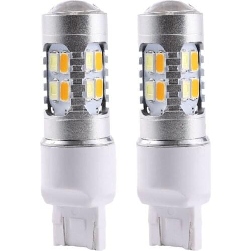 1 Pair HIGH QUALITY Super Bright Dual-Color White & Amber Switchback 20-SMD-5630 LED Bulbs Turn Signal Light