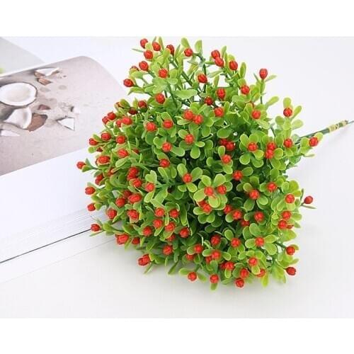 1PC Plastic Artificial Milan Flower Fake Flowers DIY Party Decoration Wedding Decor Home Decorations Festival Supplies