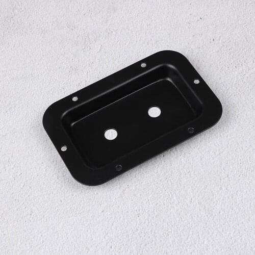 1PC Recessed Steel 1/4" Headphone Jack Plate RCA Binding Post Board Dish Black