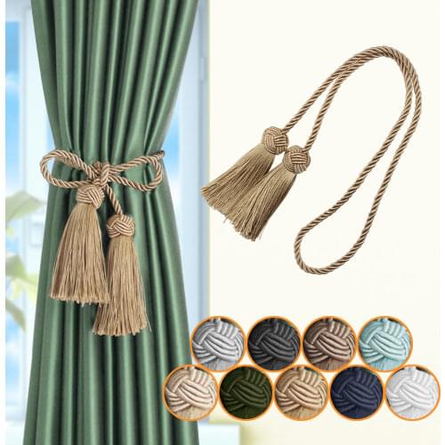 1PC Curain Tiebacks With 2 Head Tassels Curtain Clips Rope Tie Backs holdbacks Home Accessories Decorative