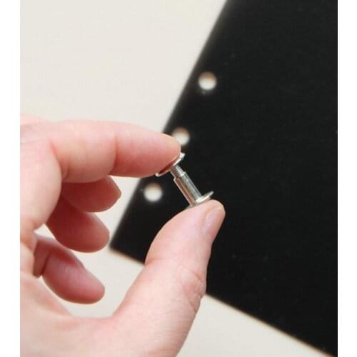 100 Pair Craft SolidScrew Rivets Anti-rust Fastening Function Nickel Plated Chicago Studs Rivets for Photo Album Book Screws