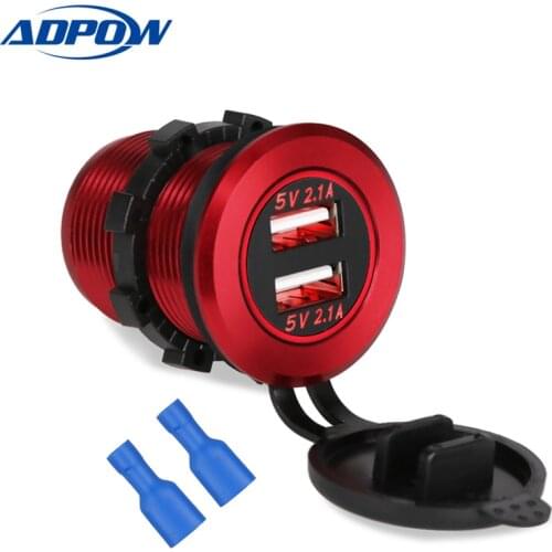 12V Car Dual USB Charger Mini Cigarette Lighter 2 Port USB Plug Universal Auto Charger for Car Lighter Socket Adapter