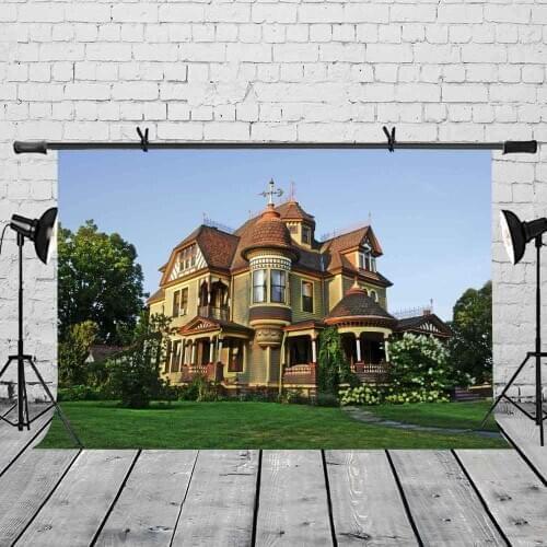 150x220cm Villa Building Backdrop Beautiful Villa Architectural Scenery Photography Background for Camera Photo Props