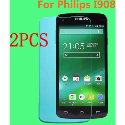 2PCS Original Tempered Glass For Philips Xenium I908 Screen Protector Toughened protective film For Philips I908 Glass