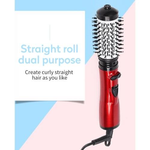 2021 2-in-1 Electric Rotating Hair Curlyer Comb with 2 Head 50mm Combines Hair Dryer&Iron Brush 3 Level for Wet & Dry Hair SS