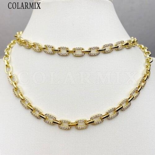 3 Pcs Necklace Zircon Chain Geometric zircon Gold color zircon Long necklace Jewelry Necklace jewelry Women Bracelet 8336