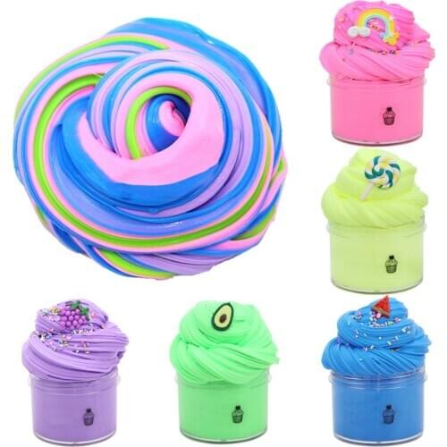 5pcs/set Colorful Mud Set Fruit Cotton Mud Watermelon Color Mud Fruit Cotton Color Plasticine Cartoon Toy For Children Gift