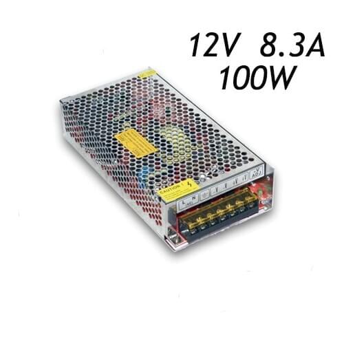 5pcs/lot 12V 8.3A 100W Switching Power Supply Driver for LED Strip AC110/220V To DC12V Transformer DHL