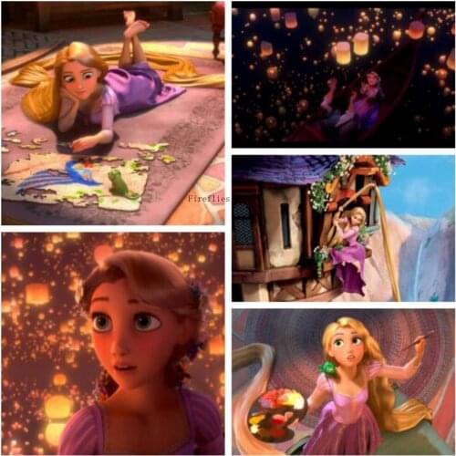 5D DIY Diamond Painting Cross Stitch Kits Long Hair Princess Diamond Embroidery Full Round Drill Mosaic Kids Home Decor Gift