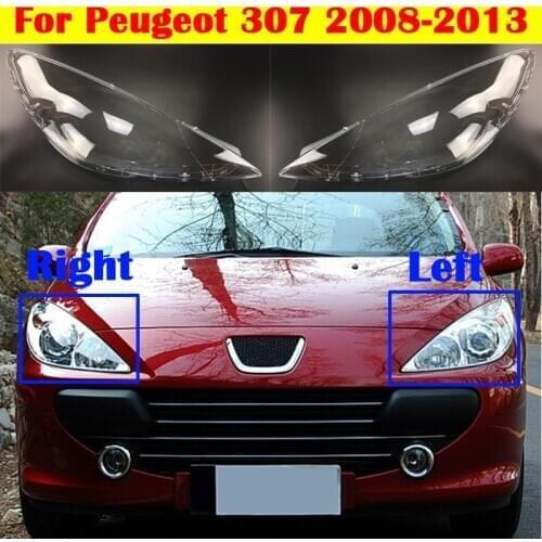 Auto Headlamp For Peugeot 307 2008-2013 Car Front Headlight Cover Lampshade Lampcover Head Lamp Light Glass Lens Shell