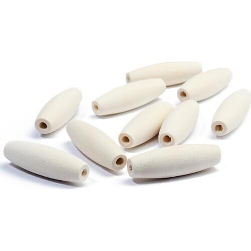 20pcs/lot Bige Big Wood Beads 14*45mm Oval Tube Loose Charm Bead for Bracelet Necklace DIY Jewelry Making Findings