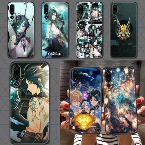 Genshin Impact xiao Phone case For Huawei P Mate P10 P20 P30 P40 10 20 Smart Z Pro Lite 2019 black painting Etui art back
