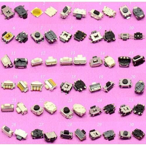 Cltgxdd 30models 30pcs Touch ON/OFF Micro Switch For Xiaomi Samsung Moto N6120 Tactile Push Button Switch 3*6*3.5mm 2*4*3.5mm