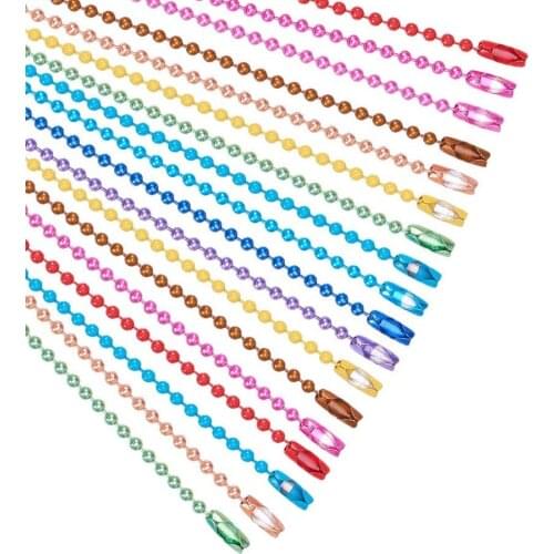 20pcs 12cm length Colorful Ball Bead Chains Fits KeyRing Key Chain Dolls Label Hand Tag Connector DIY Jewelry Making Accessories